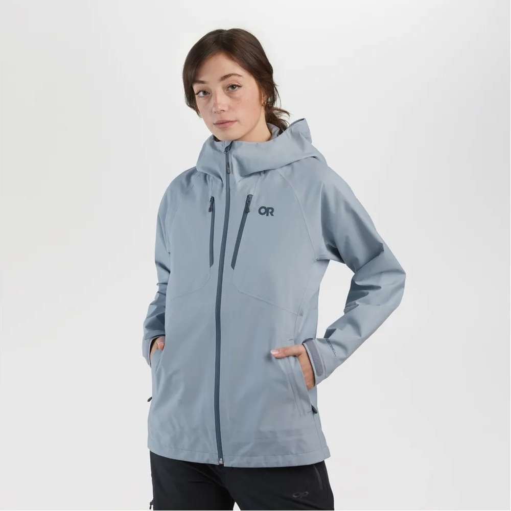 NWT Outdoor Research Women's MicroGravity AscentShell Rain Jacket Arctic XS